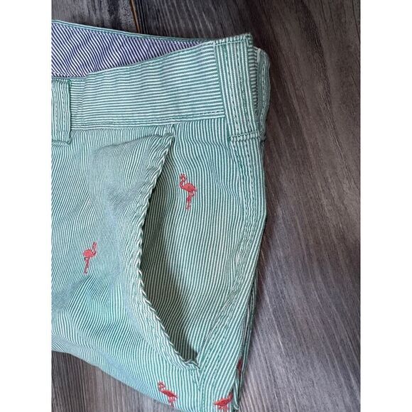 Cremieux Men's Madison Shorts 100% Cotton Striped Green Pink Flamingos size 33 - Picture 5 of 9